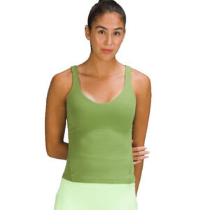 Lululemon Womens Align Waist Length Tank Top Green Foliage Yoga Gym Active 6